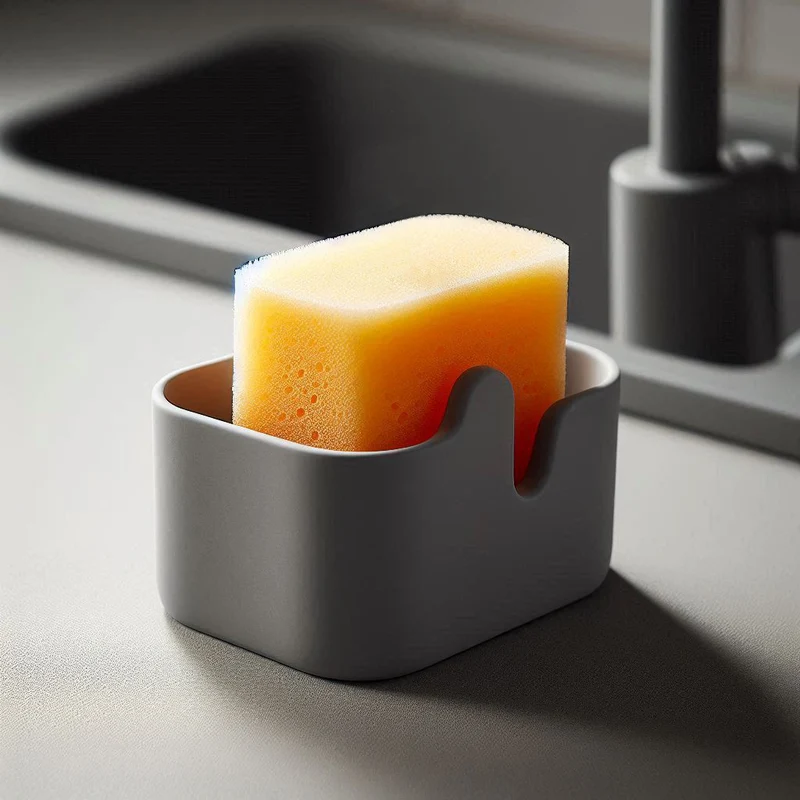 Porte-éponge incurvé moderne pour évier de cuisine