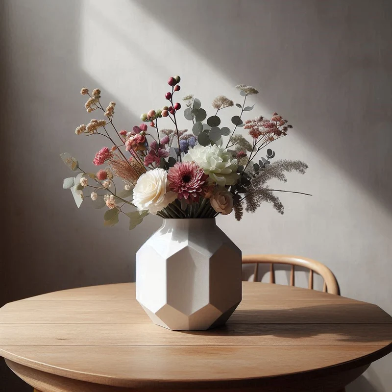 Vase octogonale moderne pour fleurs et plantes