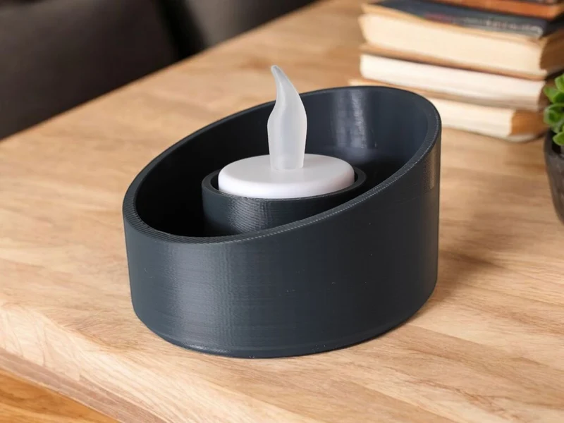 Bougeoir moderne en forme d'ellipse avec bord incliné
