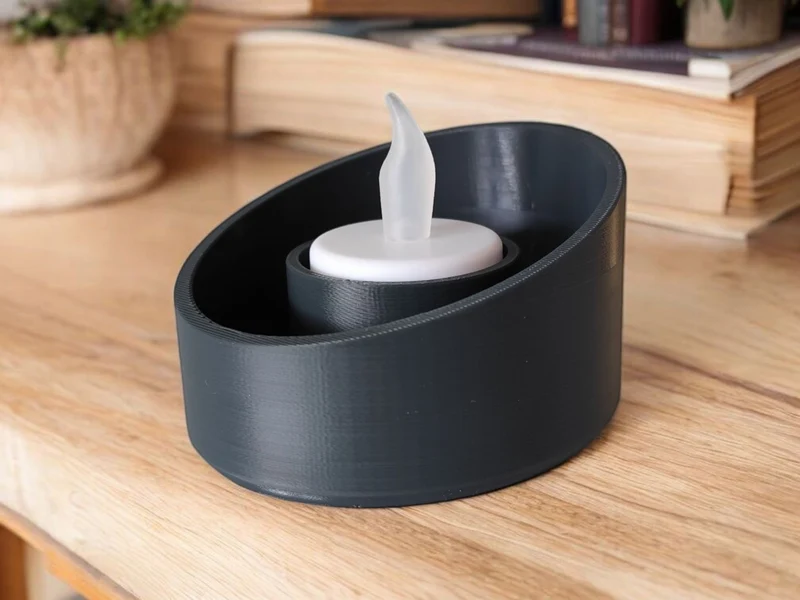 Bougeoir moderne en forme d'ellipse avec bord incliné
