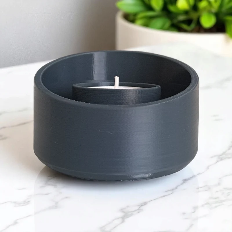 Bougeoir moderne en forme d'ellipse avec bord incliné