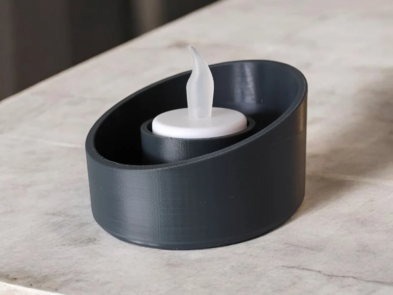 Bougeoir moderne en forme d'ellipse avec bord incliné