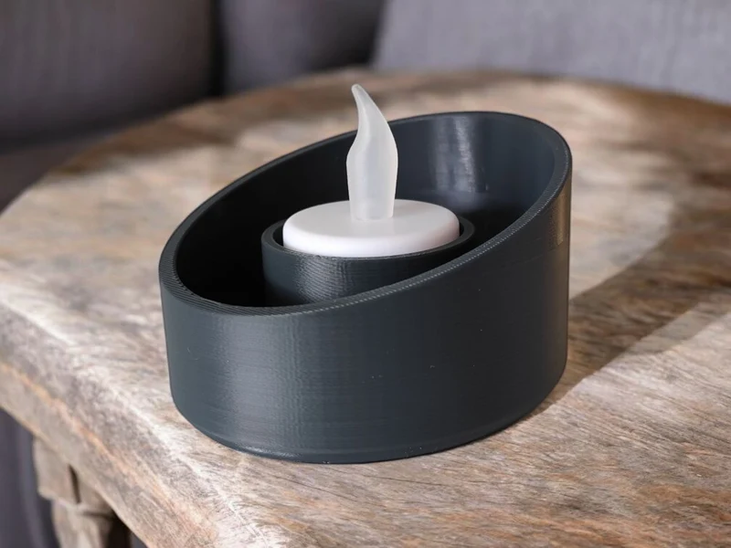 Bougeoir moderne en forme d'ellipse avec bord incliné