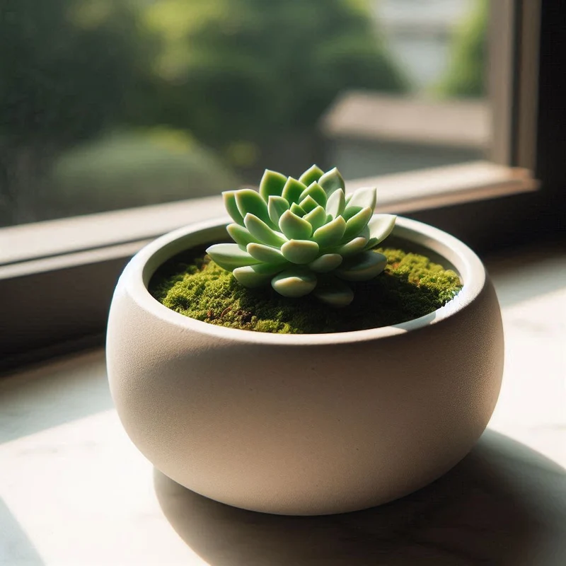 Pot de fleurs rond pour petites succulentes