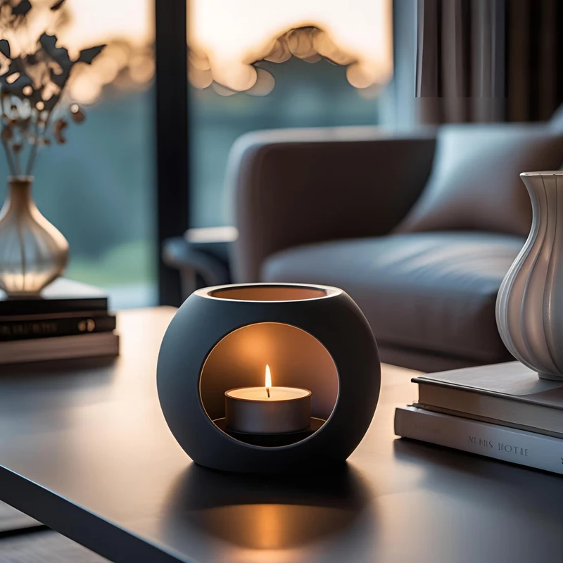 Bougeoir sphérique moderne pour bougies LED