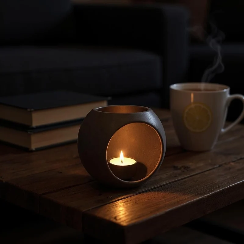 Bougeoir sphérique moderne pour bougies LED
