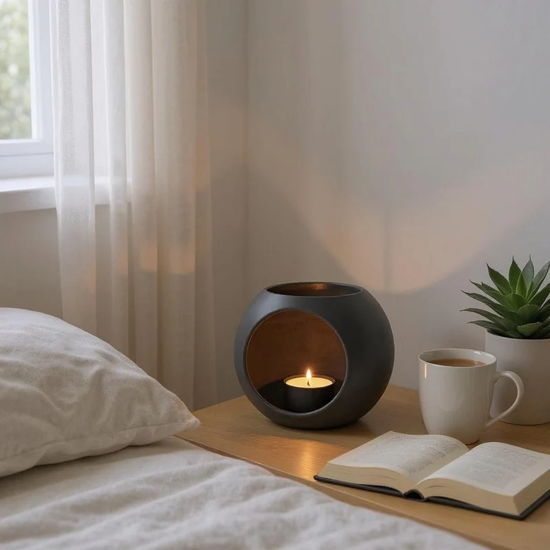 Bougeoir sphérique moderne pour bougies LED