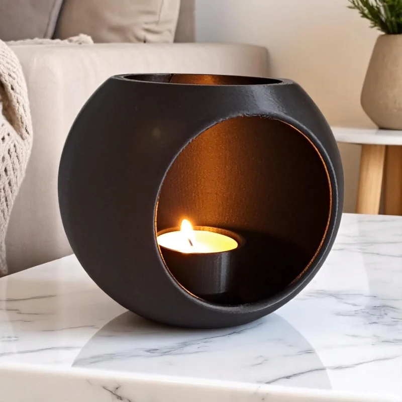 Bougeoir sphérique moderne pour bougies LED