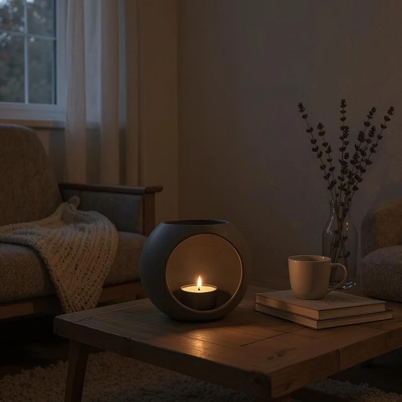 Bougeoir sphérique moderne pour bougies LED