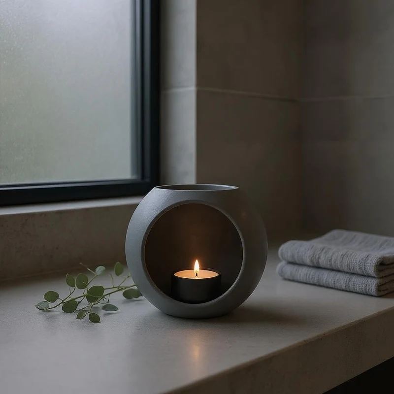 Bougeoir sphérique moderne pour bougies LED