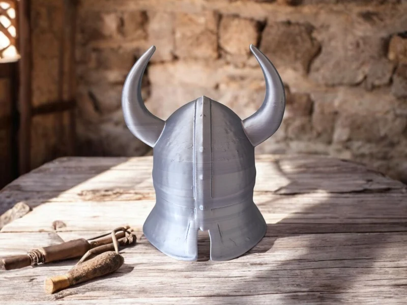 Casque de viking décoratif ancien et usé pour exposition