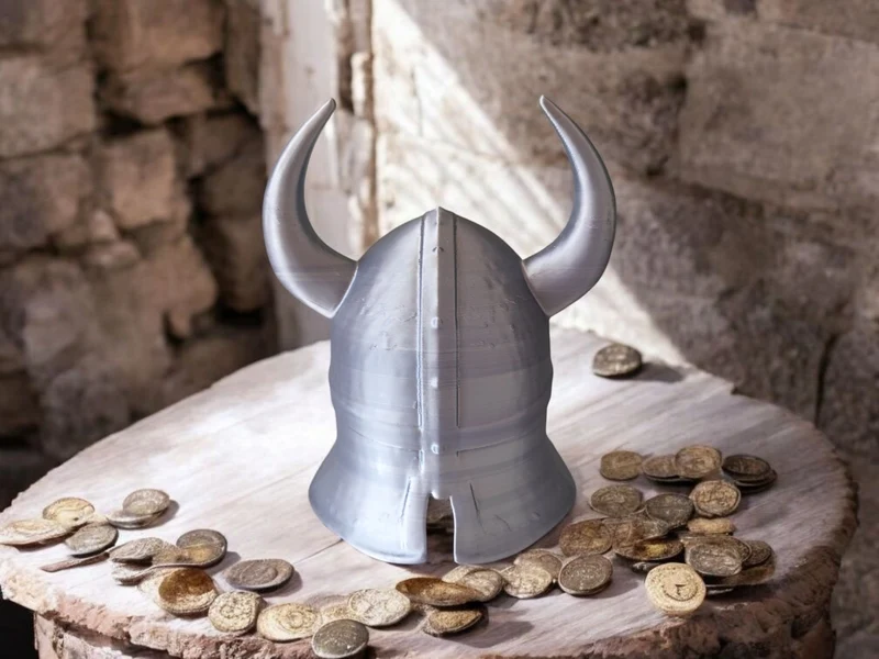 Casque de viking décoratif ancien et usé pour exposition
