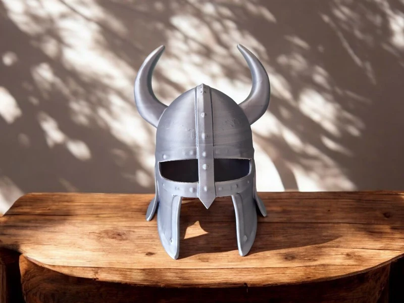 Casque de viking décoratif ancien et usé pour exposition