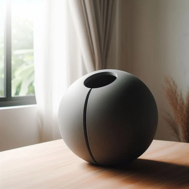 Vase design ronde moderne Groove pour la maison