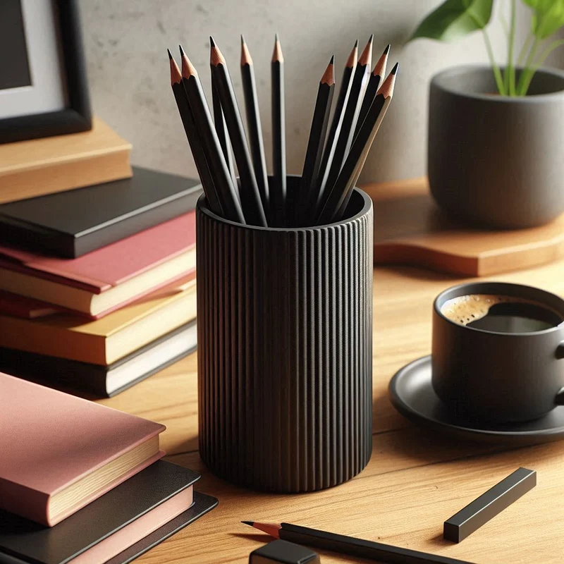 Porte-crayons côtelé moderne pour bureau