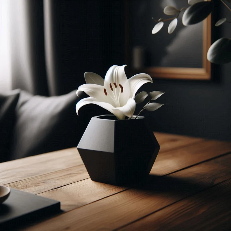Vase pentagonale moderne pour petites fleurs