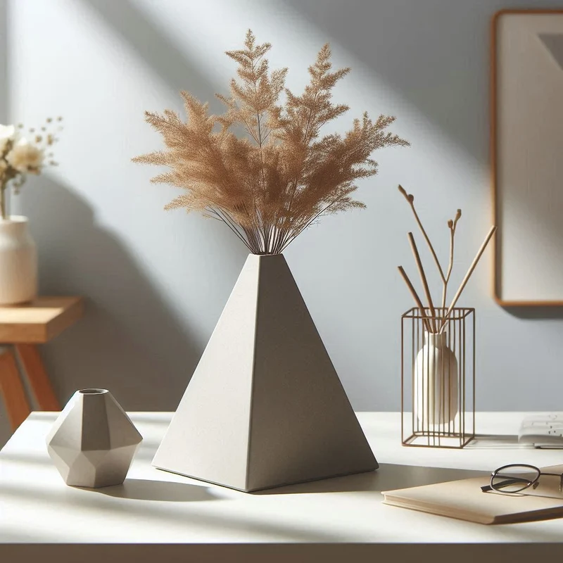Vase moderne et minimaliste au design pyramidal