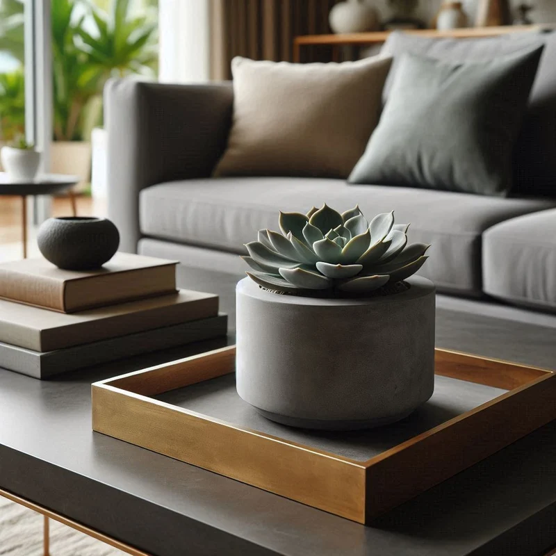 Pot à succulentes moderne aux lignes droites