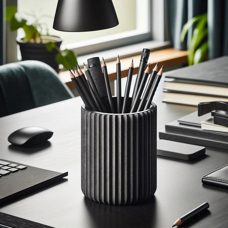 Pot à crayons côtelé moderne pour bureau