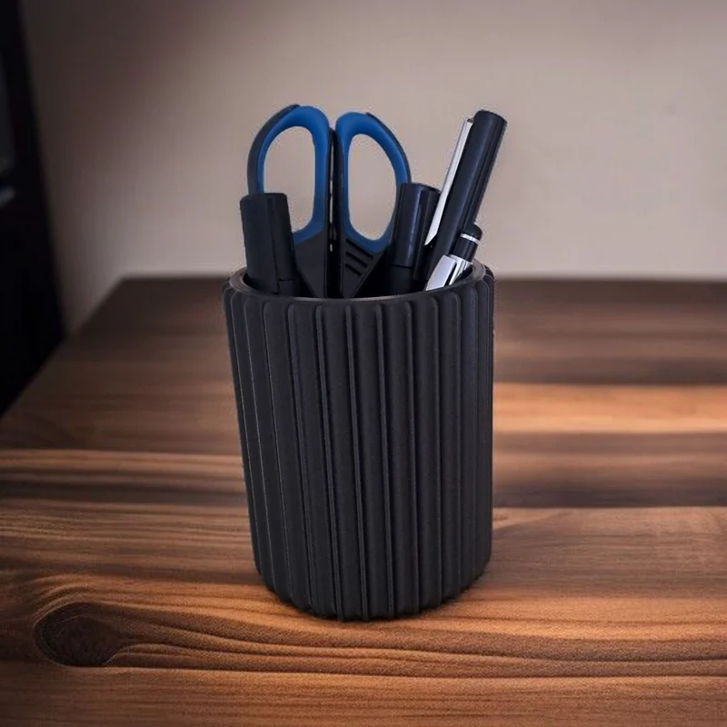 Pot à crayons côtelé moderne pour bureau