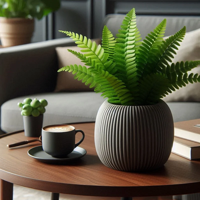 Pot de fleurs rond moderne avec design côtelé