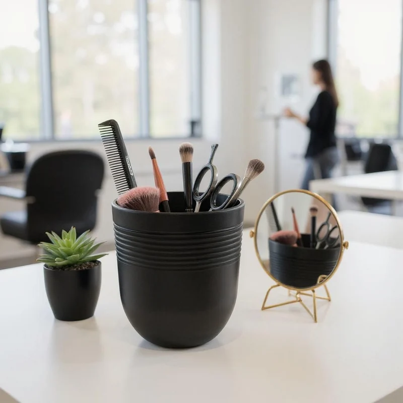 Pot de rangement polyvalent pour la salle de bain et le bureau