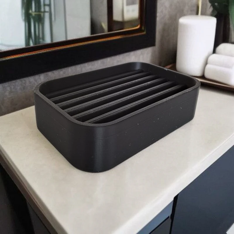 Porte-savon moderne avec rainures de drainage pratiques