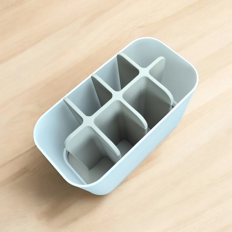 Organisateur de salle de bain pratique bicolore avec huit compartiments