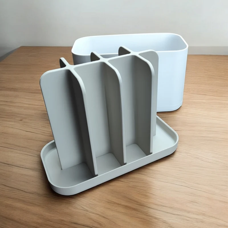 Organisateur de salle de bain pratique bicolore avec huit compartiments