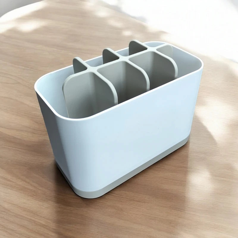 Organisateur de salle de bain pratique bicolore avec huit compartiments