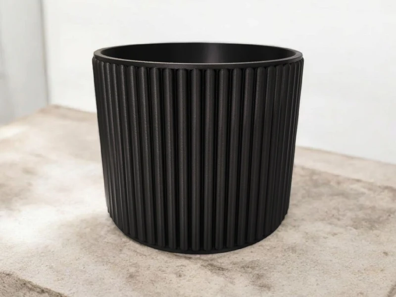 Pot de rangement moderne côtelé pour salle de bain et maquillage