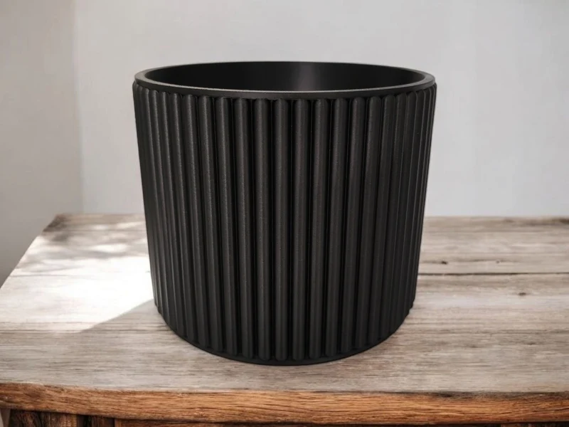 Pot de rangement moderne côtelé pour salle de bain et maquillage