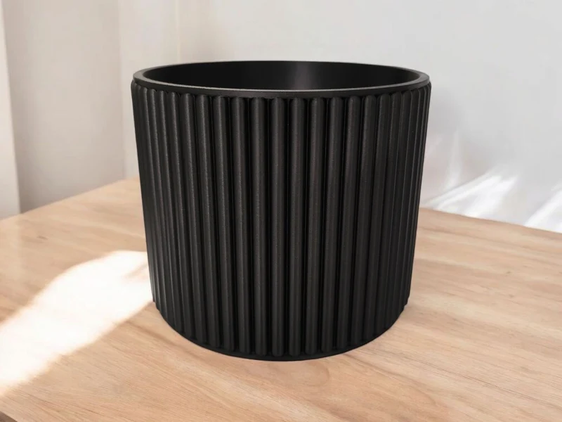 Pot de rangement moderne côtelé pour salle de bain et maquillage
