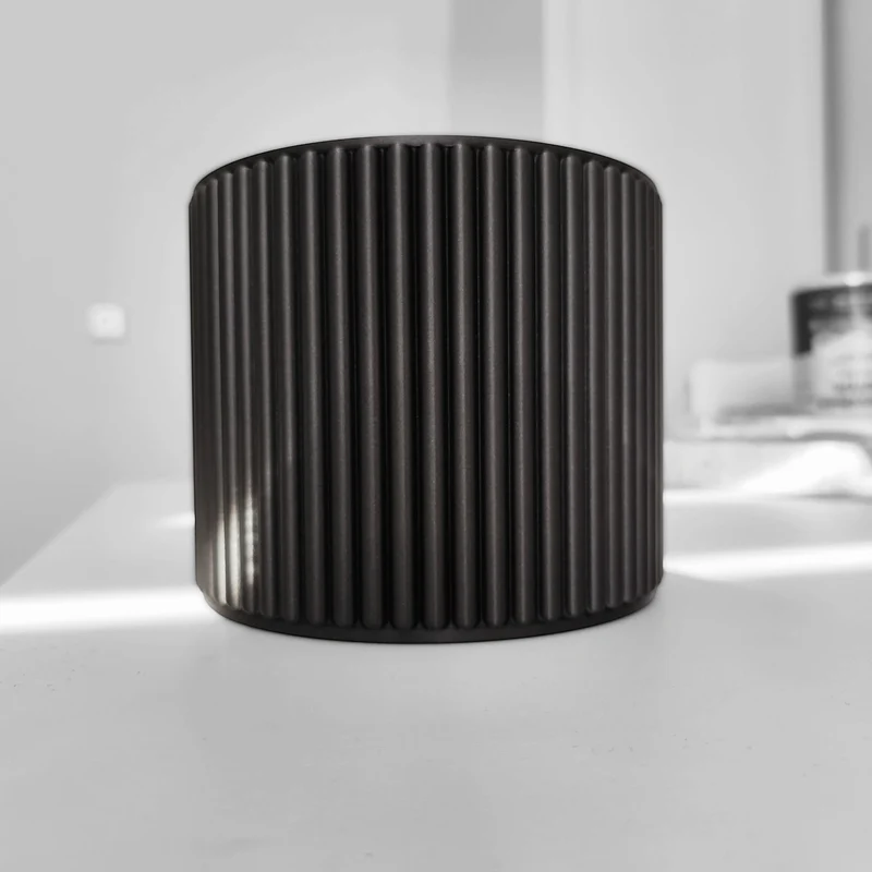 Pot de rangement moderne côtelé pour salle de bain et maquillage