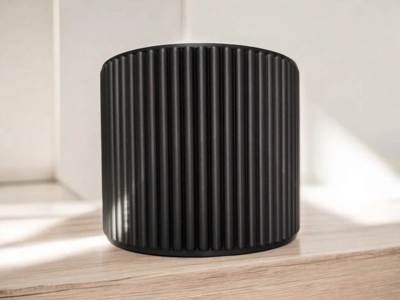 Pot de rangement moderne côtelé pour salle de bain et maquillage