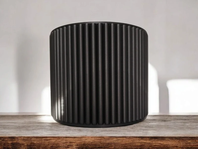 Pot de rangement moderne côtelé pour salle de bain et maquillage