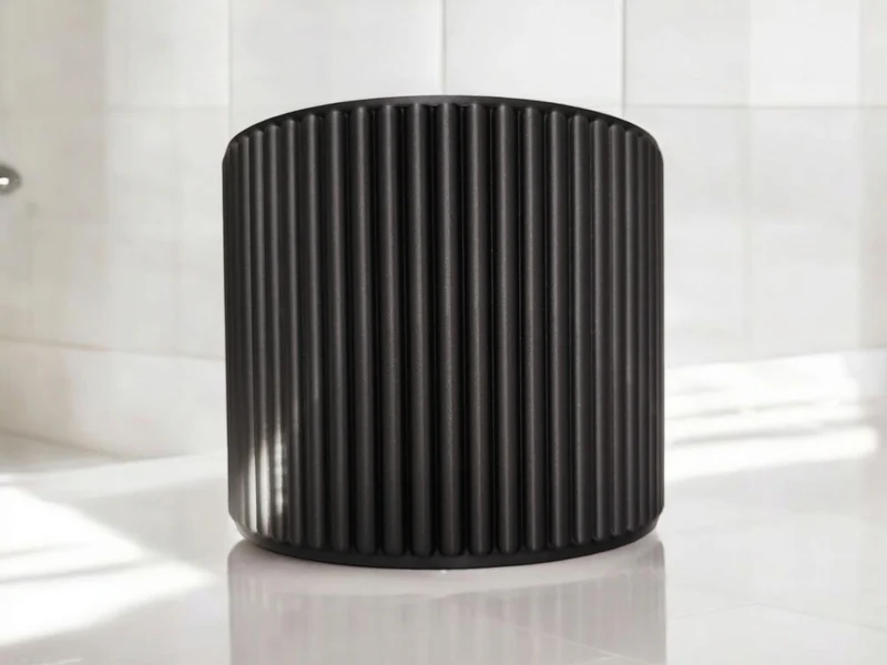 Pot de rangement moderne côtelé pour salle de bain et maquillage