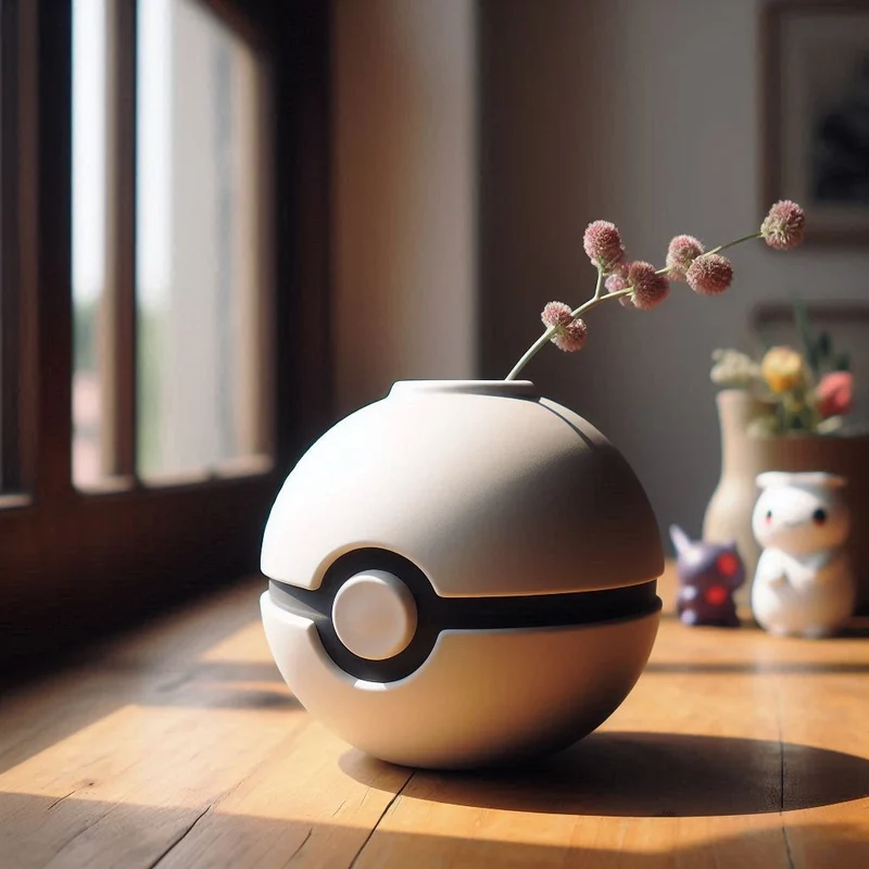Vase décorative inspirée de la Pokéball pour la maison