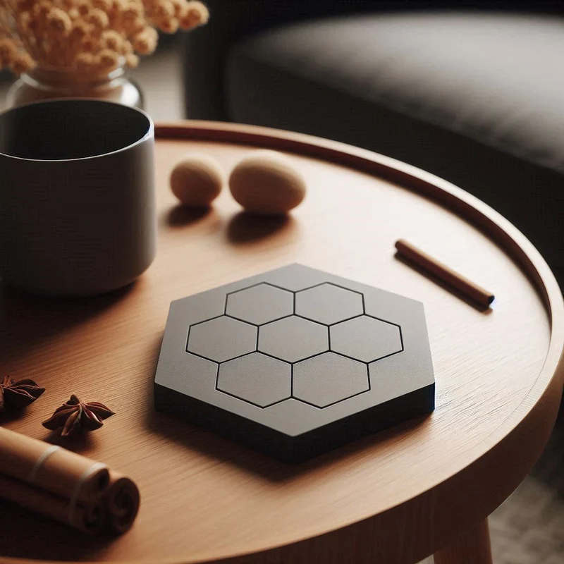 Sous-verres hexagonaux minimalistes pour verres et tasses