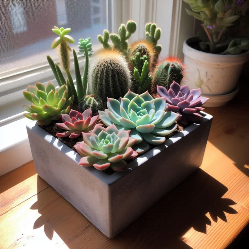 Pot minimaliste carrée pour succulentes