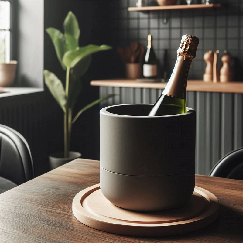 Refroidisseur à champagne minimaliste au design moderne et épuré