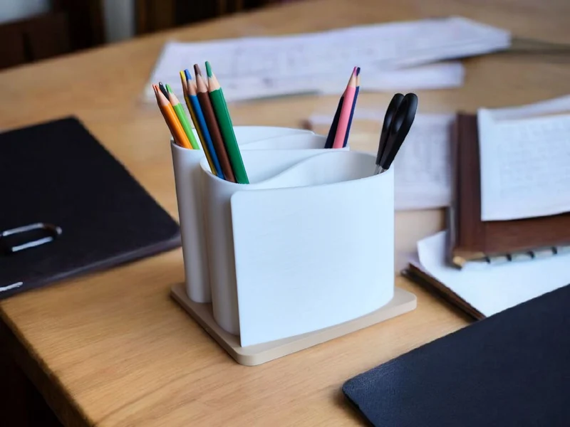 Organisateur de bureau moderne ondulé à quatre compartiments