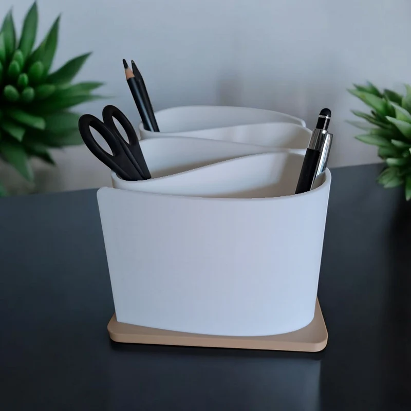 Organisateur de bureau moderne ondulé à quatre compartiments