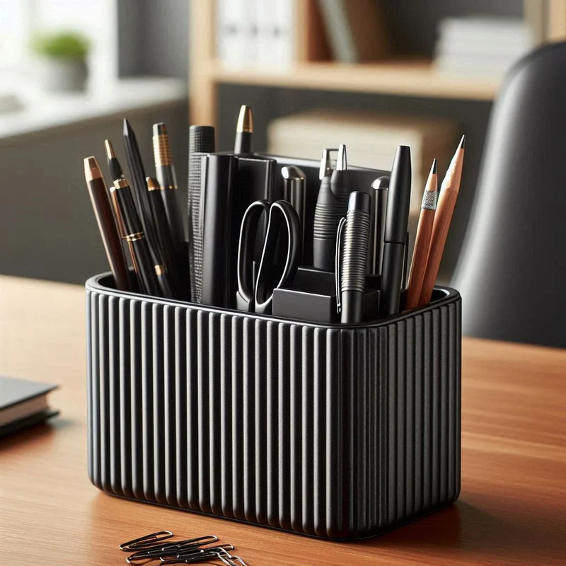 Organisateur de bureau moderne à rainures pour bureau
