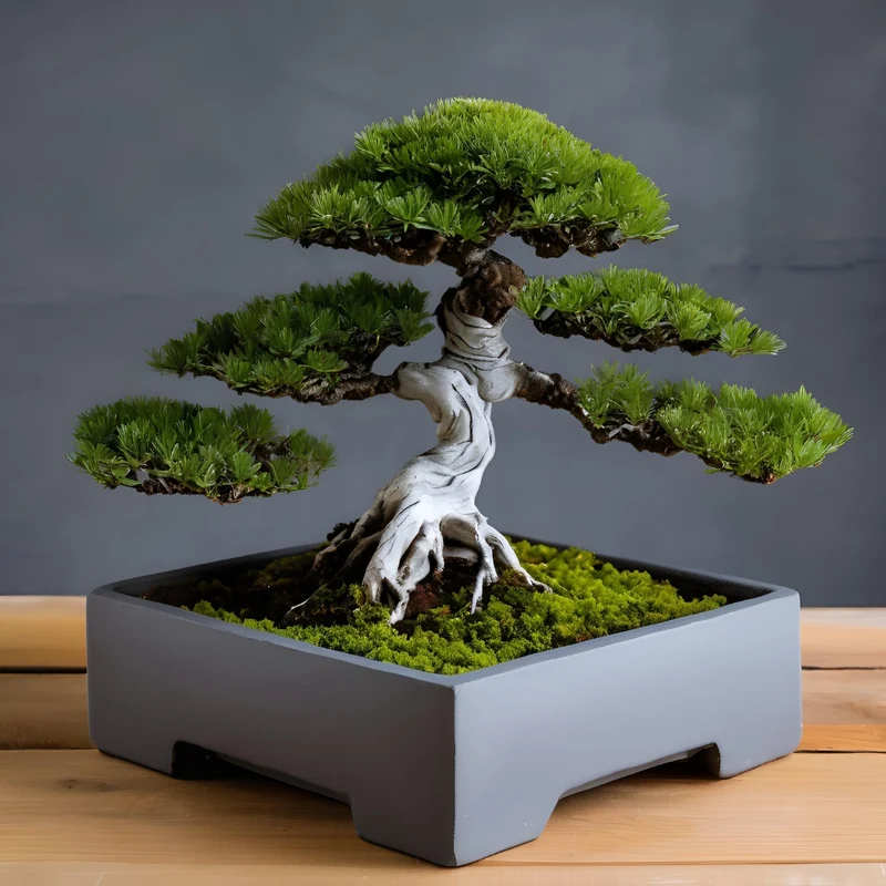 Pot carré minimaliste pour bonsaï