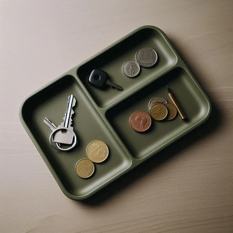 Plateau moderne pour clés et pièces Army Boy