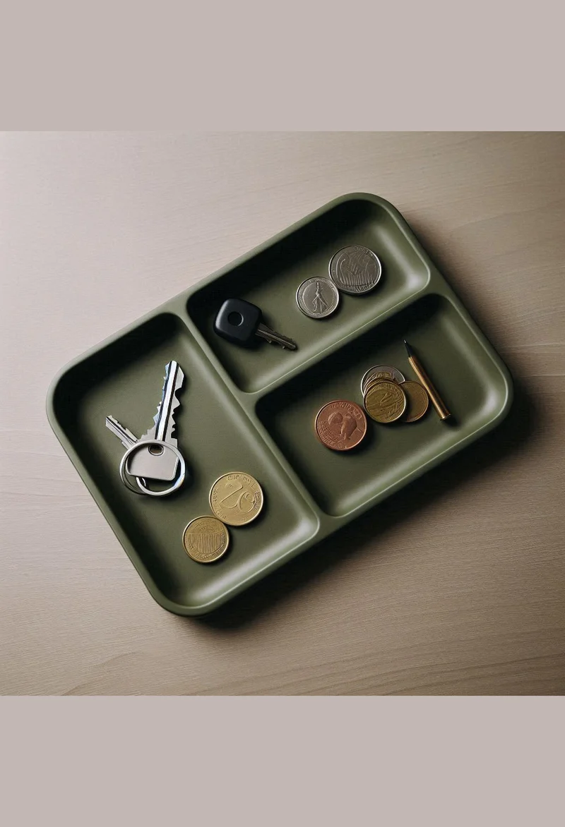 Plateau moderne pour clés et pièces Army Boy
