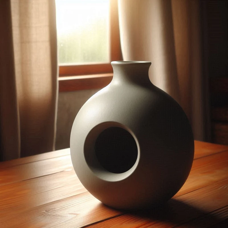 Vase circulaire nordique décorative avec trou