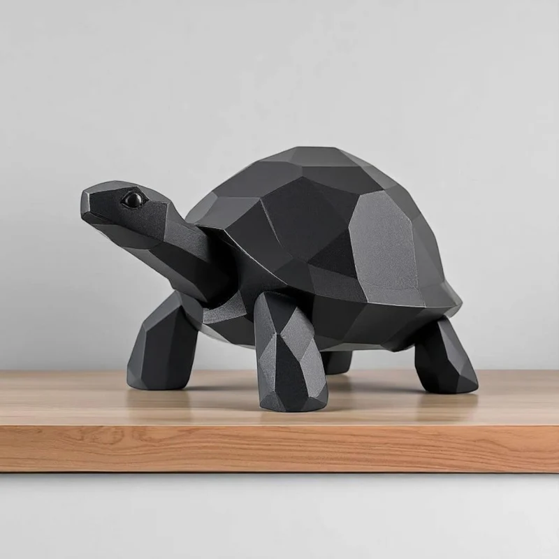 Sculpture en polyrésine de tortue marchante