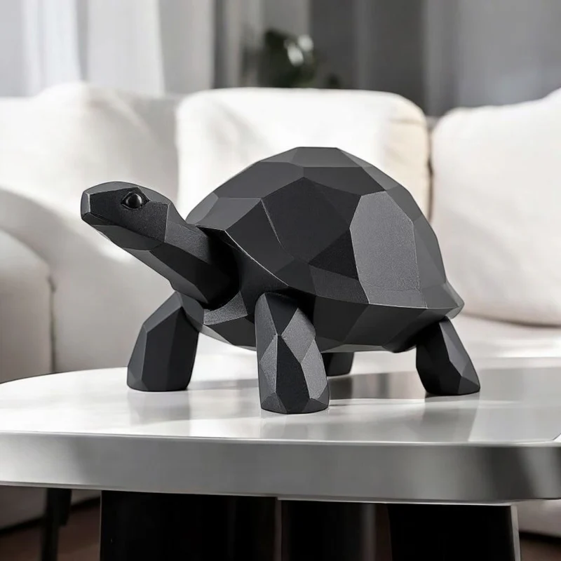 Sculpture en polyrésine de tortue marchante